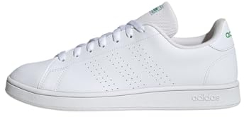 adidas Herren Advantage Base Court Lifestyle Shoes Schuhe, Cloud White/Cloud White/Green, 46 EU