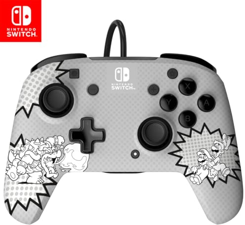 PDP Switch Rematch Wired mando COMIC STRIP BROS Officially Licensed by Nintendo - Customizable buttons, sticks, triggers, and paddles - Ergonomic mandos