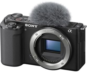 Sony Alpha ZV-E10 | APS-C Mirrorless Interchangeable-Lens Vlog Camera Body Only (Vari-Angle Screen for vlogging, 4K Video, Real-time Eye Autofocus) (Renewed)