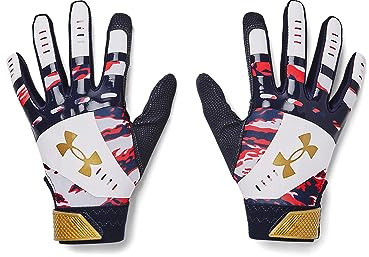 Under Armour Radar Novelty Softball-Handschuhe für Damen, (411) Midnight Navy / Metallic Gold, Medium