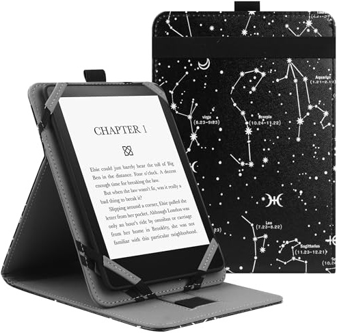 VOVIPO Funda Protectora Universal para Kindle Paperwhite/colorsoft Kobo eReaders de 6-6.8-7, Funda Folio Compatible con Kindle/Kobo/Tolino/Pocketook/Sony 6-6.8-7 Pulgadas ebook Reader-Constellation