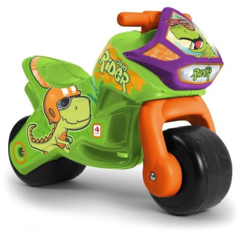 INJUSA Laufrad Motorrad für Kinder ab 18 Monaten, Dino Rutschfahrzeug mit Breiten Rädern, ergonomischem Sitz und Tragegriff, Indoor & Outdoor
