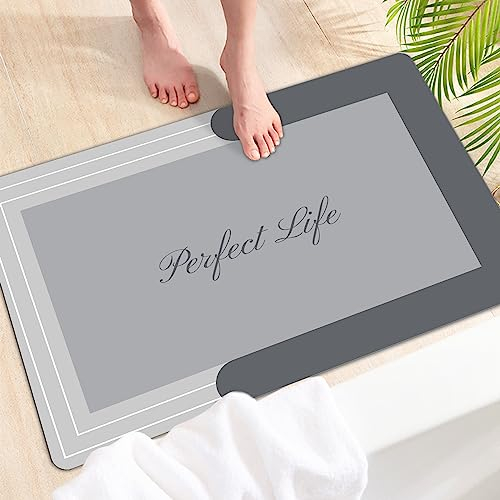 YeahBoom Tappetino Bagno/ Cucina, Super Assorbente in Diatomite, Tappeto Antiscivolo, in Memory Foam, Con Fondo in Gomma
