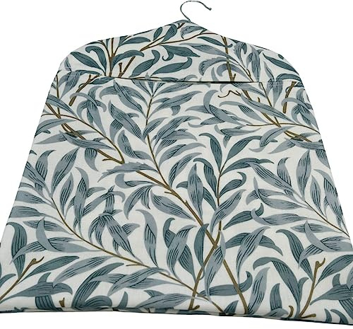 Jolee Fabrics Oilcloth Peg Bags with Wooden Hanger-Water Resistant Peg Bag, Clothes Clip Storage for Any Washing Line (William Morris Willow Bough Mineral Teal)