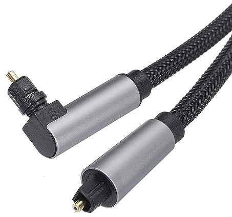 sourcing map Fiber Optic Audio Cable 4.9Ft/1.5M 360 Degree Rotating Digital Audio Optical Cable Nylon Metal Shell Tos Optical Link Male to Male Cable for TV DVD Power Amplifier Stereo Black