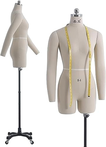 SAFWEL Schneidermode Mannequin Büste zum Nähen von Kleiderschmuck, Kleiderformen mit 2 weichen Armen, Verstellbare Höhe (Size : XXL-88)