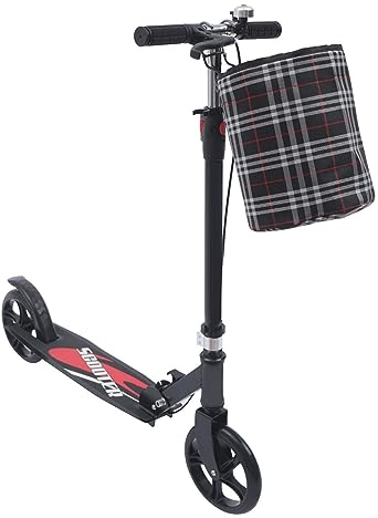 TRIEBAN Klappbarer Doppelbremse Scooter mit, Roller Klappbar Höhenverstellbar Doppel Federung Kickroller faltbar Cityroller Tretroller Erwachsene/Kinder Kickscooter, bis zu 150kg Tragkraft