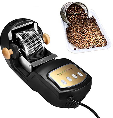 AuLYn 300G Electric Coffee Roaster Hot Air Coffee Roasting Machine with 304 Stainless Steel Cage/Baking Gear 1-7 Adjustable for Coffee Bean Baking Household Use 1600W