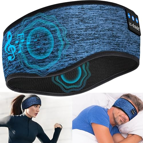 Schlafkopfhörer Bluetooth 5.4 für Seitenschläfer, Atmungsaktives Stirnband | Ultraweiches Schlaf Kopfhörer für heiße Sommernächte/Sport,Kein Ohrdruck, Kopfhörer zum Schlafen,16 Std. Akku,Bluetooth 5.4