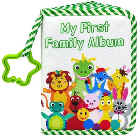 Fotoalbum für Baby,Baby-Fotoalben | Baby-Stoffalbum mit Tiermuster und Sternhaken | Familien-Baby-Fotoalben für Kinder, Erinnerungsbuch, für 17 Fotos