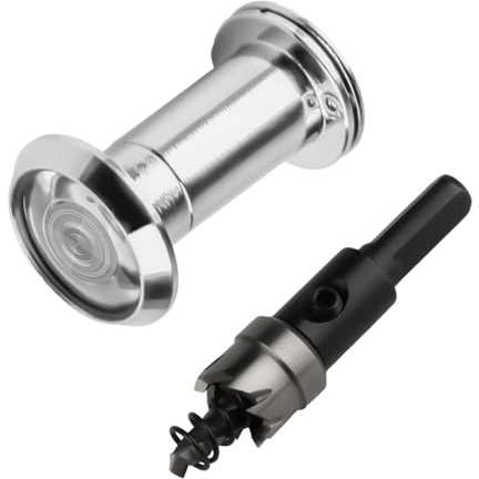 180-degree Peep Holes for Door with Drill Bit 14mm/0.55 Inch, Door Viewer Peephole, Door Peephole with Privacy, Peephole for Front Door Thick from 1-3/8 to 2-3/8 (1 x Peepholes Set + 1 x Drill Bit)
