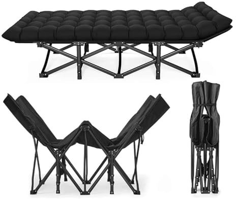 WxuuLTGJR Klappbares Campingbett, Oxford-Stoffbetten für Camping mit Matratze, für Erwachsene, Liegestuhl, Last 440 Pfund, Lounge-Klappbett