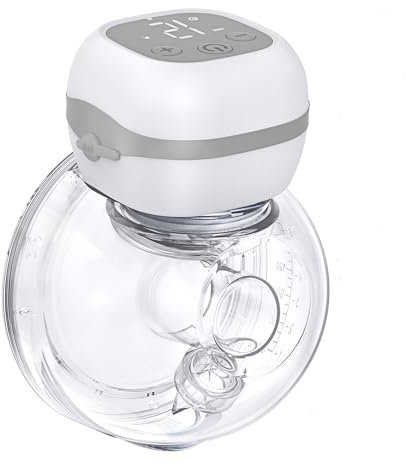 Haokoo Milchpumpe Elektrisch Tragbar Freihändig - Leichtgewicht Elektrische Milchpumpe mit Doppelt Abgedichteter, BPA-frei, Schmerzfreie, mit 17/19/21/24mm Flansch (1 Stück)