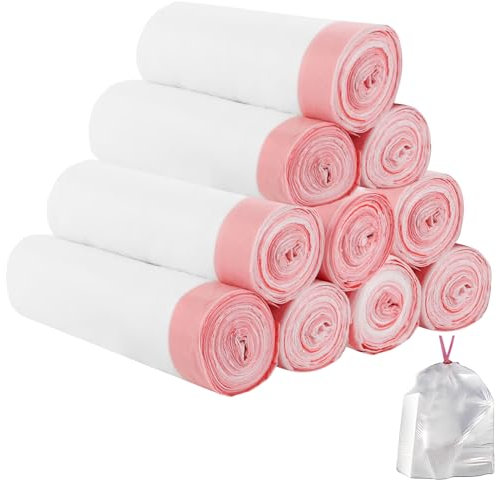 LOPYXBR 100 Stück Müllbeutel mit Tragegriff 50L, 60x70cm Groß Küchen Dicke Kunststoff-Müllsäcke, Weiß Trash Bags, Mülltüten, Reißfest und Wasserdicht