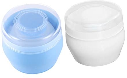 ifundom Körperpuderbox Mit Puff Für Babys Leere Puderdose Mit Fluffy Quaste Talkumpuderdose Mit Behälter Für Unterwegs Und Zuhause