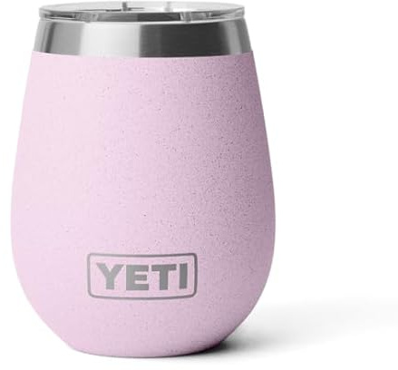 YETI Rambler Gobelet à vin isotherme en acier inoxydable avec couvercle Magslider, motif fleur de cerisier, 296 ml
