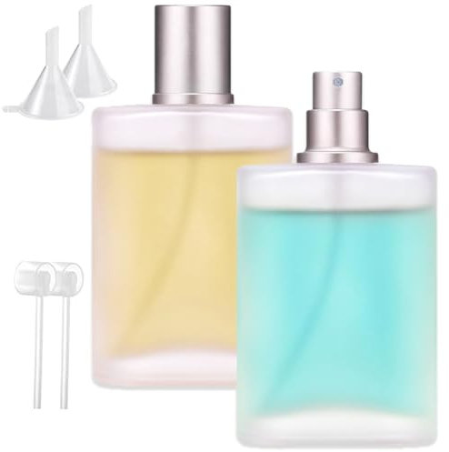 Boccette Profumi Vuoti, 2 Pezzi Flacone Spray Vuoto, 100ml Vetro Bottiglia Spray, Contenitore Spray Vuoto, Portaprofumo Da Viaggio, Atomizzatore Con Imbuti, Pressore, in Vetro per Viaggio o Regalo