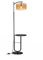 LuminexDesigns Lámpara de Pie Vintage en Ratán – Estilo Retro Negra con Portalámparas E27, Repisa Integrada, Altura Ajustable 176 cm, Cable 2 m, Interruptor de Pie, para Salón y Dormitorio
