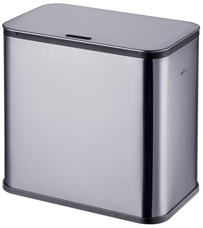 RedFactor Stainless Steel Hanging Food Waste Caddy with Filter Lid – 5L Odour-Free Kitchen Compost Bin for Cabinet Door, Under Sink or Worktop (Metallic Grey)