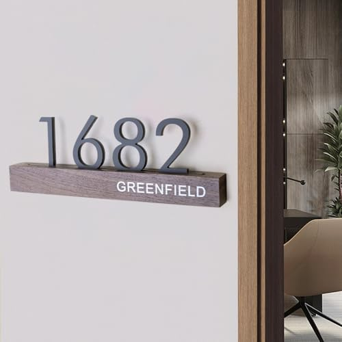 Aspire Numeri civici per esterni, cartello con indirizzo personalizzato, in acrilico, decorazione moderna per la casa, numeri per cassetta postale per esterni, marrone