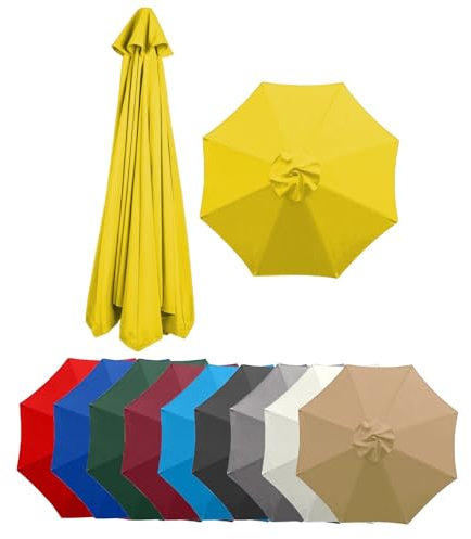 PYCJNFC Toile de Rechange pour Parasol déporté 6/8 Branches, Toile de Protection pour Parasol de Jardin (Jaune, 8 Baleines, 7 m/106 po)