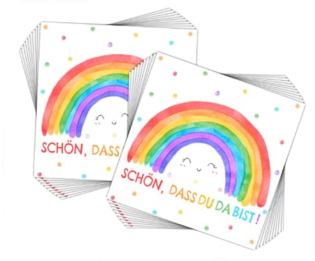 20 Stück Servietten Geburtstag Kinder,Mädchen Regenbogen Deko Kindergeburtstag Bunt Tischdeko,Fasching Einschulung Junge Party Bunte Schön Geburtstagsservietten für Karneval Geburtstage Konfetti