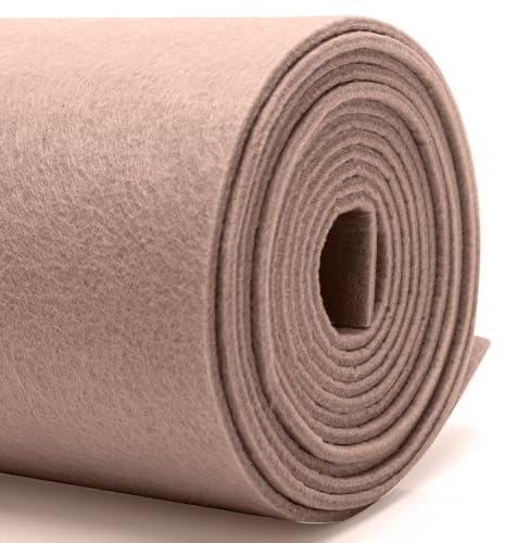 DIY Filz stoff 30cm x 250cm - 3mm Stärke Bastelfilz in Einzelfarben – Filzstoff meterware Für filzmatte，taschenfilz,filzmatte,Polster, Autoteppiche,Untersetzer-nadelfilz 3mm stark（beige-camel filz）