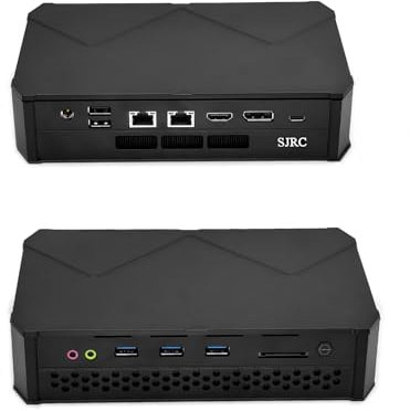 SJRC Gaming Mini PC mit Ryzen 7 7840HS, 2 x i225V 2.5GB LAN, Barebone NO RAM/SSD/System, Micro Desktop Computer HD+DP+USB-C Triple 4K Display, WiFi6 + BT5.2, SD Card