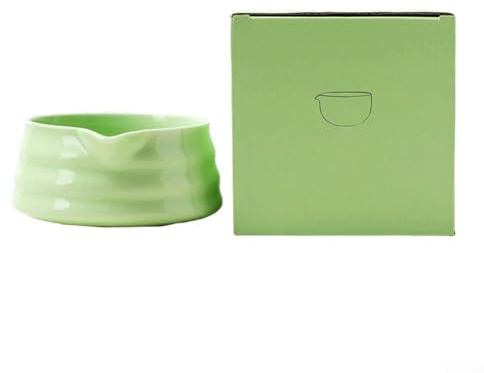 CARMOTTER Matcha Bowl with Pouring Spout, Matcha Mixing Bowl, Whisk Holder, for Traditional Ceremonial Resistant Tea Bowl Accessories for Beginner, Office/Tea Room/Cafe, Gifts(Green)