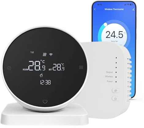 Termostato wifi per caldaia Per Tuya, Smart Cronotermostato da Parete Intelligente, controllo vocale Per Alexa, Termostato programmabile settimanale intelligente
