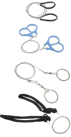 FOMIYES Lot de 4 à Fil Portables en Acier Inoxydable pour Survie en Milieu Sauvage Tronçonneuse Compacte Multifonction pour Camping et Randonnée Outil de Coupe Léger et Résistant