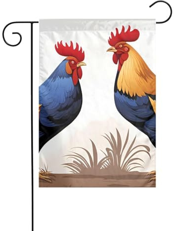 Decorazione da giardino bandiera da giardino 30,5 x 45,7 cm WHJSSF motivo gallo francese spesso e resistente all'usura per vasi da fiori da giardino e prati