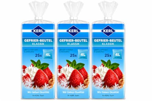 KERL Gefrier-Beutel 4L - Klassik - extra stark - 25x40cm - 3x25 Stück