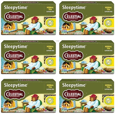 Celestial Seasonings Sleepytime Herbal Tea, Caffeine Free, 20 Tea Bags Box (Pack of 6)