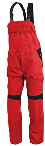 KÜBLER Workwear KÜBLER INNO Plus Arbeitslatzhose rot, Größe 64, Herren-Arbeitslatzhose aus Mischgewebe, Arbeitslatzhose mit Knieschutztaschen nach EN 14404, leichte Arbeitslatzhose