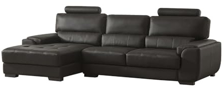 Vente-unique - Canapé d'angle en cuir METROPOLITAN II - Noir - Angle gauche