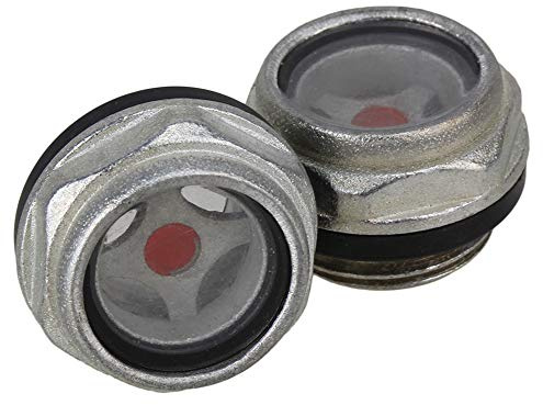 CNBTR Vetro spia livello olio diametro 26 mm per compressore d'aria filettato G1 / 2Confezione da 2