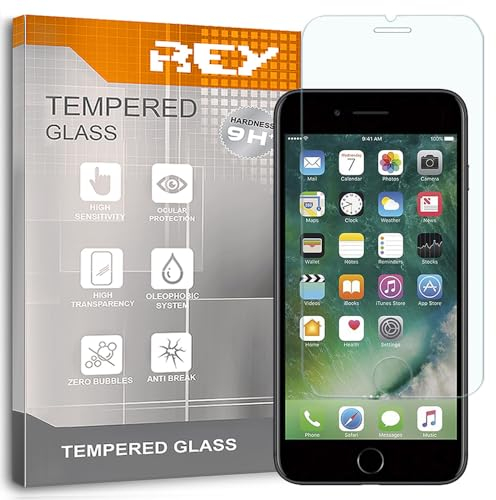 REY Protector de Pantalla para iPhone 7/8 / SE 2020 / SE 2022 5G, Cristal Vidrio Templado Premium