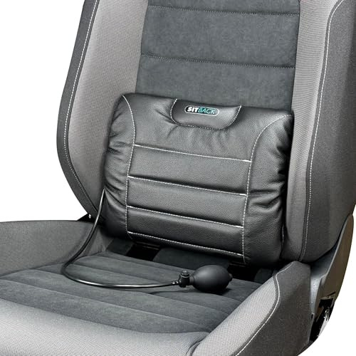 Sitback Air Universales Rückenstützkissen, aufblasbar, für Autositze, Bürostühle, Sofa, (Leder schwarz)