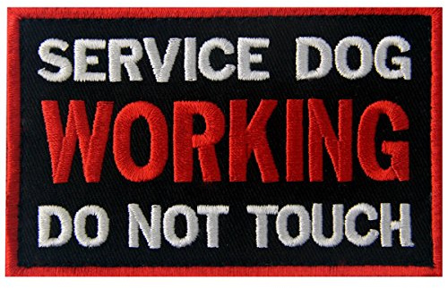Servicehund som arbetar rör inte västar/selar emblem broderad fästanordning krok och ögla lapp