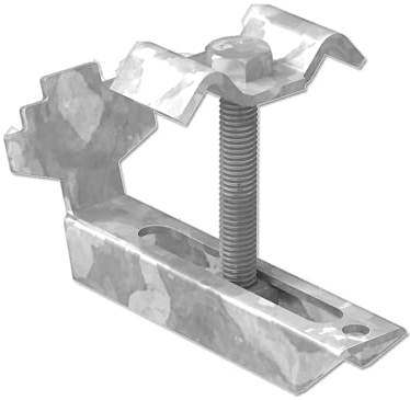 FeNau | Morsetto per grigliati (set completo) per altezza griglia 40-50 mm e MW: (30/30 mm) - S235JR / ST37 - zincato a caldo, antifurto, fissaggio grigliati
