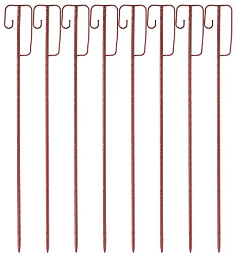 UvV Absperrleinenhalter Laterneneisen 1,2 Meter UVV Sicherheitsbügel - 8 Stück Set - einfache Tauchlackierung (rot 2. Wahl)