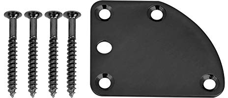 Dilwe Gitarren-Halsplatte, 5-Loch-Halsplatte für Deluxe Style ST-E-Gitarre DIY Ersatzteile(Schwarz)