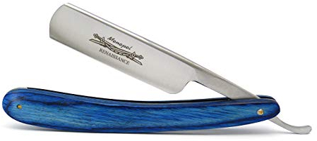 Rasiermesser 7/8'' mit Gußstahlklinge und edlem Holzgriff in blau