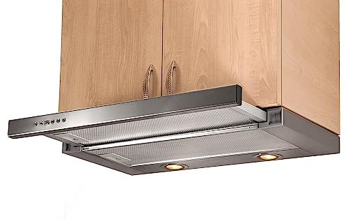 RADIALITIC KÜGERR patentierte Leisetechnologie | A100S60UP1G | 60cm leise Flachschirmhaube | ab 40 dB | Abluft - Umluft | 2 Jahre Garantie | Edelstahl | LED