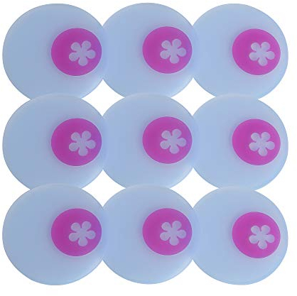 Kochblume Multi-Untersetzer 9er-Set, Glasuntersetzer, Löffelablage, Topfuntersetzer, Handy Ablage, Flaschenuntersetzer, Silikon Pad, spülmaschinenfest | in der bunten Box (transparent-pink)