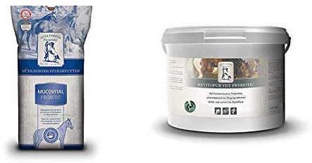 Mühldorfer Mucovital prebiotic, 20 kg, Pferdefutter ohne Getreidestärke, vollwertig & Revitopur prebiotic, 2,5 kg, revitalisiert die Darmflora, unterstützt bei Koliken und Kotwasser, Ergänzungsfutter