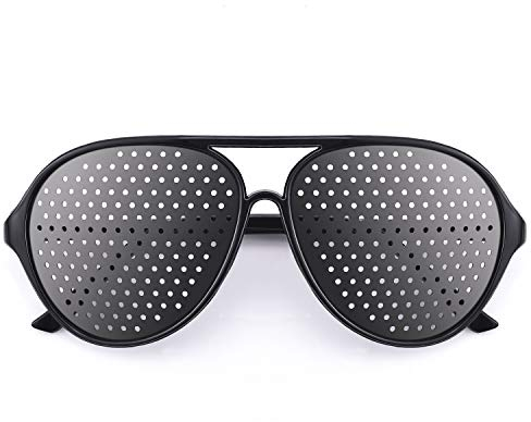 webbomb Loch Brille Rasterbrille Augentrainer Lochbrille pinhole glasses Gitterbrille Entspannung, mit faltbaren Bügeln, Modell P