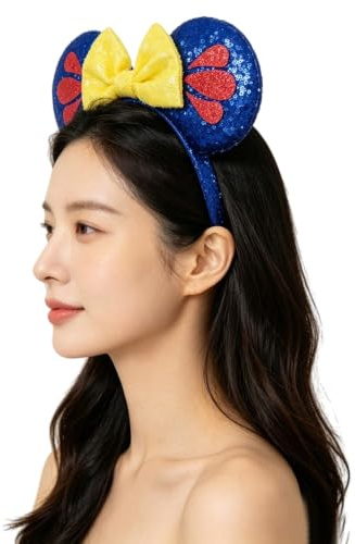 LEEMASING Serre-tête avec oreilles de souris scintillantes à paillettes pour garçons, filles, femmes, cosplay, fête, anniversaire, Noël