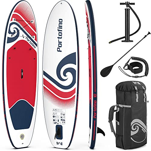 Trail Portofino Inflatable Paddle Board with Pump, Paddle & Bag, Red, 10ft